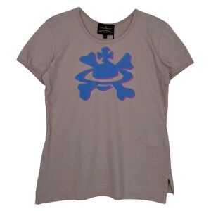 Vivienne Westwood Taupe Tee with Blue Graphic